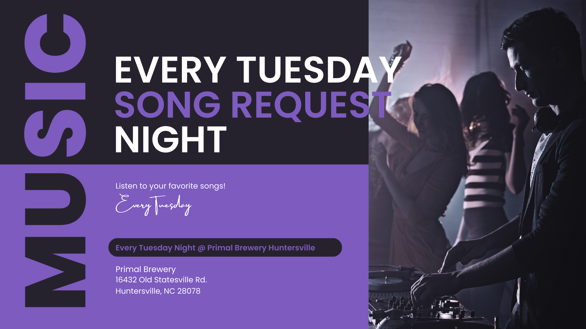 Song Request Night – Every Tuesday