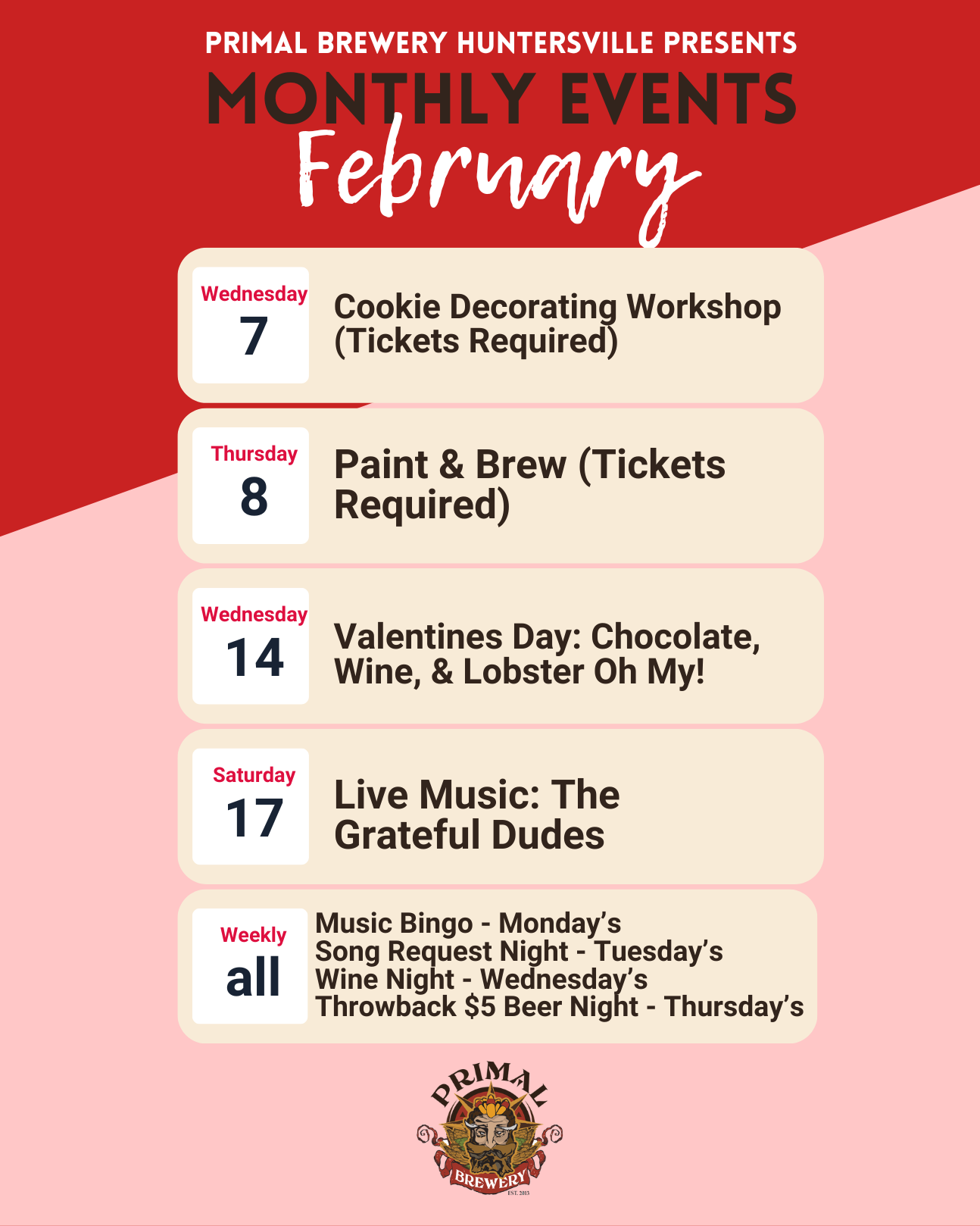February Events & Live Music